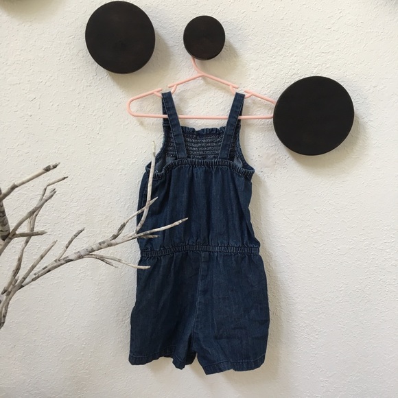Denim Romper with Embroidered Details - Picture 2 of 3